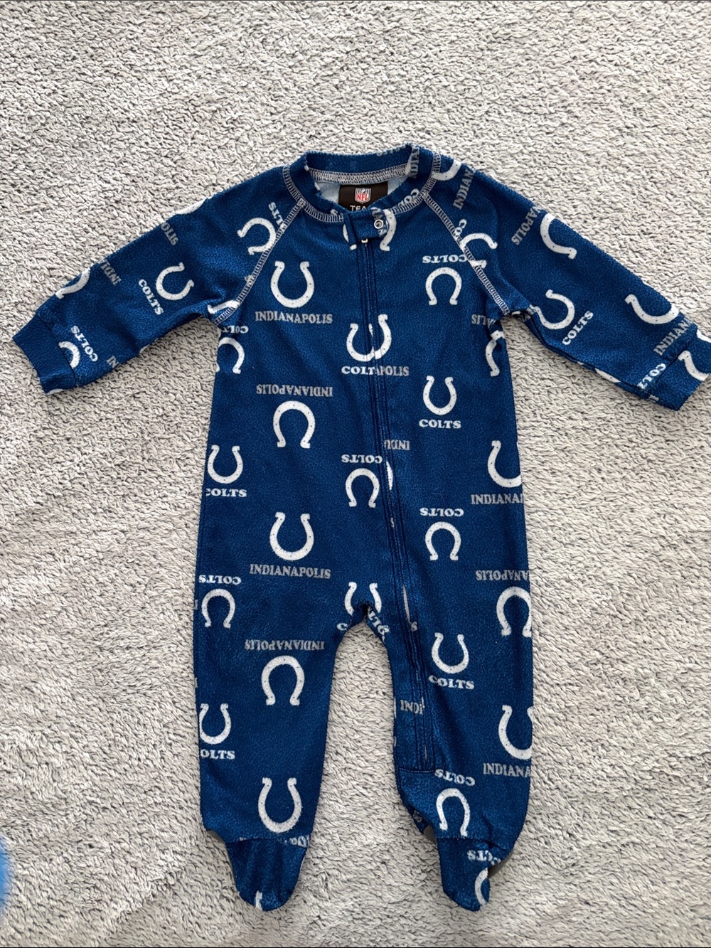 NFL Indianapolis Colts Blue Fleece Footed One-Piece